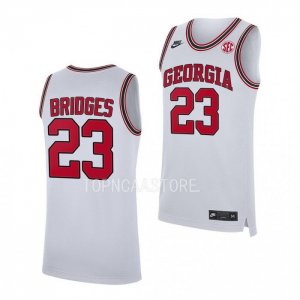 Georgia Bulldogs Braelen Bridges Men's #23 Home White Replica 2022-23 Basketball NCAA Jersey 2406NGDU2