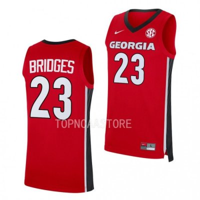 Georgia Bulldogs Braelen Bridges Men's #23 Replica Red Away 2022-23 Basketball NCAA Jersey 2406ZVEG8