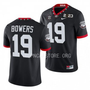 Georgia Bulldogs Brock Bowers Men's #19 Black 2023 National Championship Playoff Football NCAA Jersey 2406MKUE2