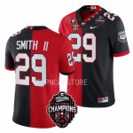 Georgia Bulldogs Christopher Smith Men's #29 2X National Champions Back-To-Back Black Split Red Football NCAA Jersey 2406ALVI6