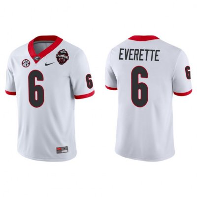 Georgia Bulldogs Daylen Everette Men's #6 2022 National Champions Playoff White Game Football NCAA Jersey 2406KVSA1