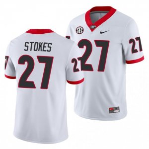 Georgia Bulldogs Eric Stokes Men's #27 Away White Game Football NCAA Jersey 2406VWEN3