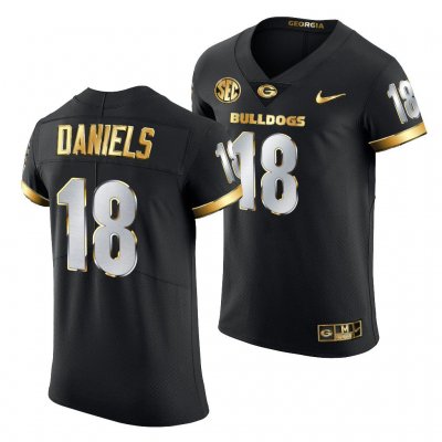 Georgia Bulldogs JT Daniels Men's #18 Authentic Black Golden Edition 2020-21 Football NCAA Jersey 2406SYNT1