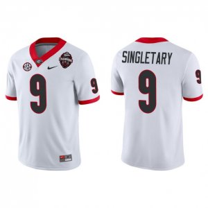 Georgia Bulldogs Jaheim Singletary Men's #9 2022 National Champions Playoff White Game Football NCAA Jersey 2406RATM7