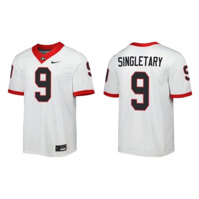 Georgia Bulldogs Jaheim Singletary Men's #9 Game Away White Football NCAA Jersey 2406KKCO3