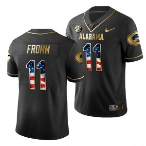 Georgia Bulldogs Jake Fromm Men's #11 Stars And Stripes 2019 Limited Black Golden Edition Football NCAA Jersey 2406DMEY8