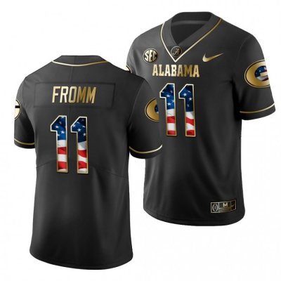 Georgia Bulldogs Jake Fromm Men's #11 Stars And Stripes 2019 Limited Black Golden Edition Football NCAA Jersey 2406ENYT8