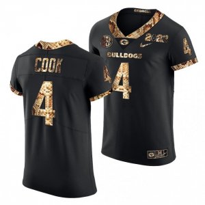 Georgia Bulldogs James Cook Men's #4 Playoff 2022 Black Python Skin Football NCAA Jersey 2406BCWW2