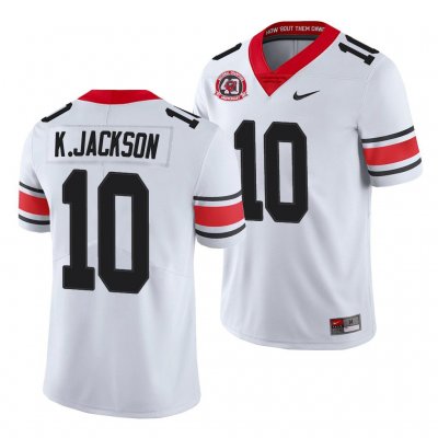 Georgia Bulldogs Kearis Jackson Men's #10 40th Anniversary White Alternate Football NCAA Jersey 2406MUMR8