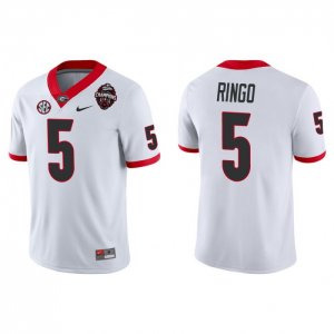 Georgia Bulldogs Kelee Ringo Men's #5 2022 National Champions Playoff White Game Football NCAA Jersey 2406WWBU7