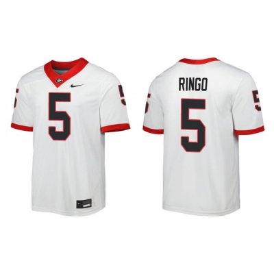 Georgia Bulldogs Kelee Ringo Men's #5 Game Away White Football NCAA Jersey 2406RSQU8