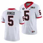 Georgia Bulldogs Kelee Ringo Men's #5 White 2023 National Championship Playoff Football NCAA Jersey 2406NDIU5