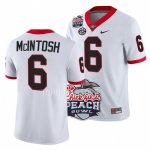 Georgia Bulldogs Kenny McIntosh Men's #6 White 2022 Peach Bowl Playoff Football NCAA Jersey 2406UGOF6