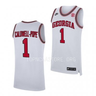 Georgia Bulldogs Kentavious Caldwell-Pope Men's #1 Alumni White Replica Basketball NCAA Jersey 2406OGEN6