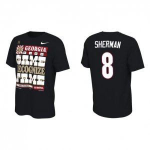 Georgia Bulldogs MJ Sherman Men's #8 2022 National Champions Playoff Black Locker Room Football NCAA T-Shirt 2406PABR2