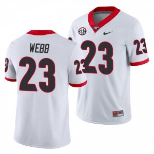 Georgia Bulldogs Mark Webb Men's #23 Away White Game Football NCAA Jersey 2406URPQ6