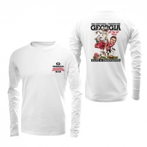 Georgia Bulldogs Men's 2022 National Champions Playoff Long Sleeve Illustration White Football NCAA T-Shirt 2406WZEJ5