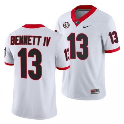 Georgia Bulldogs Stetson Bennett Men's #13 Away White Game Football NCAA Jersey 2406TNOO3