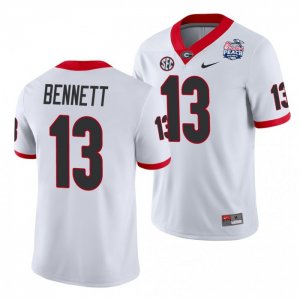 Georgia Bulldogs Stetson Bennett Men's #13 White 2021 Peach Bowl Football NCAA Jersey 2406RWUJ6