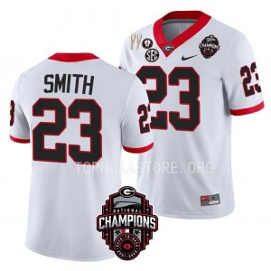 Georgia Bulldogs Tykee Smith Men's #23 National Champions Back-To-Back CFBPlayoff 2023 White Football NCAA Jersey 2406IKLM2