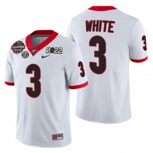 Georgia Bulldogs Zamir White Men's #3 CFP 2021-22 White National Champions Football NCAA Jersey 2406RNBK3