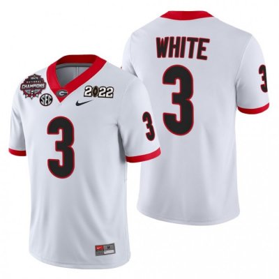 Georgia Bulldogs Zamir White Men's #3 CFP 2021-22 White National Champions Football NCAA Jersey 2406RNBK3