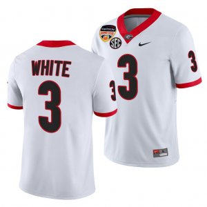 Georgia Bulldogs Zamir White Men's #3 White 2021 Orange Bowl 100th Anniversary Football NCAA Jersey 2406TNUC7