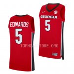 Georgia Bulldogs Anthony Edwards Men's #5 Replica Red Alumni Basketball NCAA Jersey 2406AOZT3