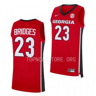 Georgia Bulldogs Braelen Bridges Men's #23 Replica Red Away 2022-23 Basketball NCAA Jersey 2406MAJD3