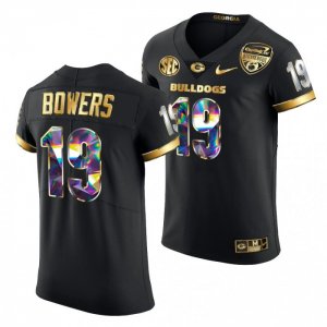 Georgia Bulldogs Brock Bowers Men's #19 2021 Orange Bowl Black Golden Diamond Edition Football NCAA Jersey 2406JHBB0