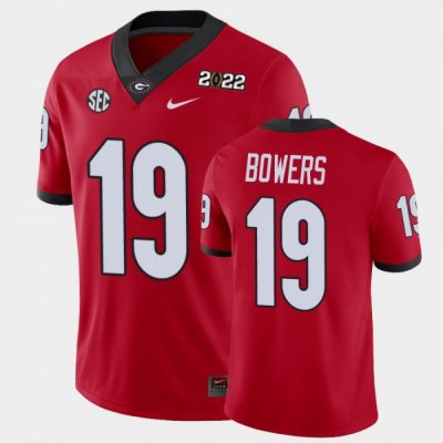 Georgia Bulldogs Brock Bowers Men's #19 Game 2021 National Champions Red Football NCAA Jersey 2406NGYR5