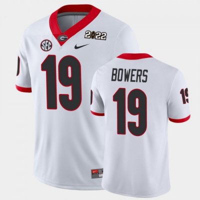 Georgia Bulldogs Brock Bowers Men's #19 Game 2021 National Champions White Football NCAA Jersey 2406OAAK5