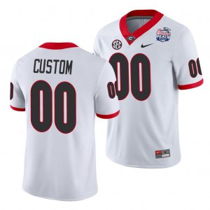 Georgia Bulldogs Custom Men's #00 White 2021 Peach Bowl Football NCAA Jersey 2406AKRD5