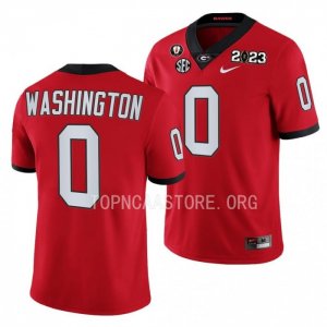 Georgia Bulldogs Darnell Washington Men's #0 Red 2023 National Championship Playoff Football NCAA Jersey 2406GNZA2