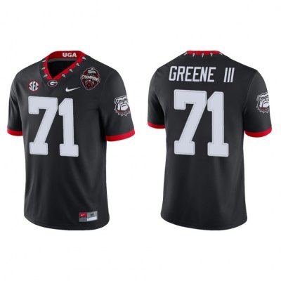 Georgia Bulldogs Earnest Greene III Men's #71 2022 National Champions Playoff Black Game Football NCAA Jersey 2406GRJB6