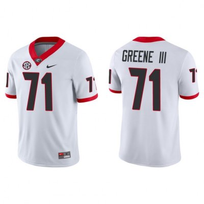 Georgia Bulldogs Earnest Greene III Men's #71 White Game Football NCAA Jersey 2406HPKQ6