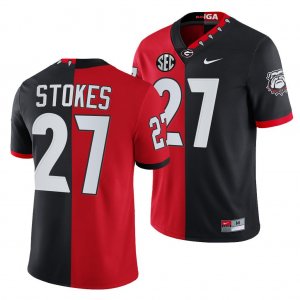 Georgia Bulldogs Eric Stokes Men's #27 Black Split Edition Red NFL 100th Season Alumni Football NCAA Jersey 2406ITAI2