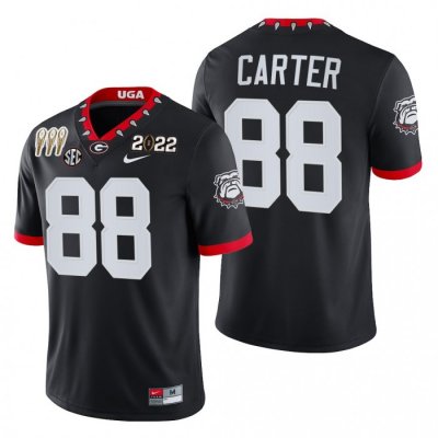 Georgia Bulldogs Jalen Carter Men's #88 CFP 3-Times Alternate National Champions Black Football NCAA Jersey 2406TZIT5