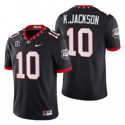 Georgia Bulldogs Kearis Jackson Men's #10 Black Block Number Font 2022 Chick-fil-A Football NCAA Jersey 2406DENH2