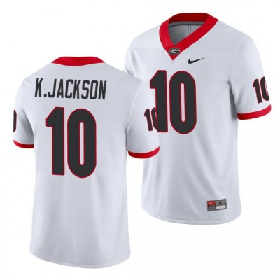 Georgia Bulldogs Kearis Jackson Men's #10 White Game Football NCAA Jersey 2406SLMQ2