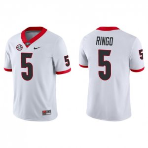 Georgia Bulldogs Kelee Ringo Men's #5 White Game Football NCAA Jersey 2406HKSI6