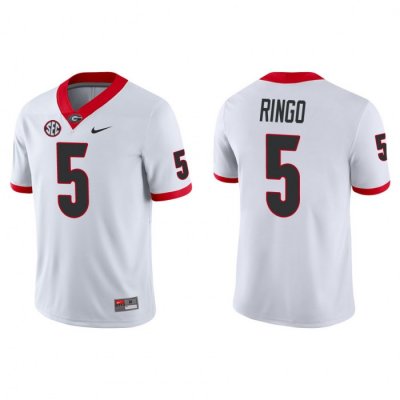 Georgia Bulldogs Kelee Ringo Men's #5 White Game Football NCAA Jersey 2406HKSI6