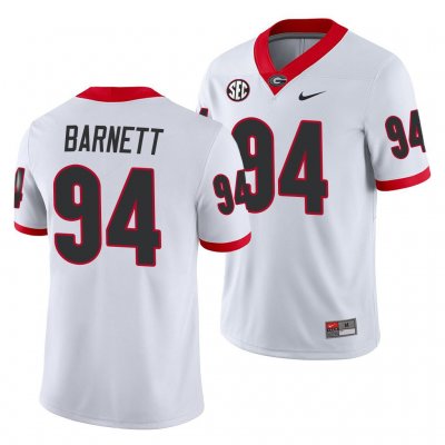 Georgia Bulldogs Michael Barnett Men's #94 Away White Game Football NCAA Jersey 2406NZIE7