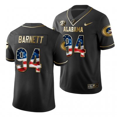 Georgia Bulldogs Michael Barnett Men's #94 Stars And Stripes 2019 Limited Black Golden Edition Football NCAA Jersey 2406PPXS1