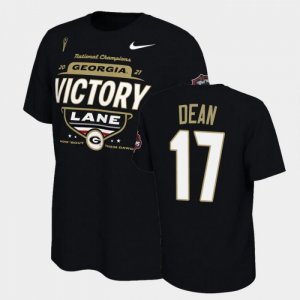 Georgia Bulldogs Nakobe Dean Men's #17 Black 2021 National Champions Football NCAA T-Shirt 2406ESMQ3