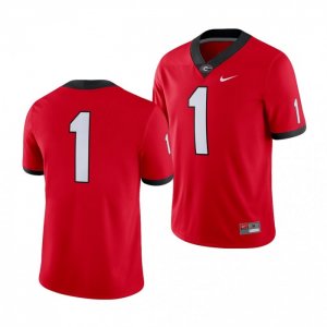 Georgia Bulldogs Number Men's #1 Game Red Football NCAA Jersey 2406KJTO2