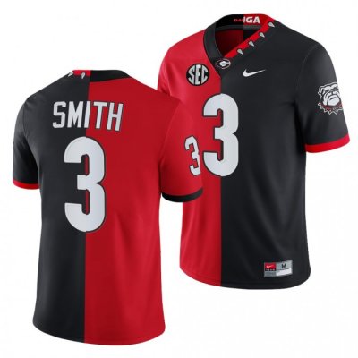 Georgia Bulldogs Roquan Smith Men's #3 100th Season Split Edition Alumni NFL Black Red Football NCAA Jersey 2406DYPE2