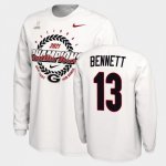 Georgia Bulldogs Stetson Bennett Men's #13 White 2021 National Champions Football NCAA T-Shirt 2406KBPE7