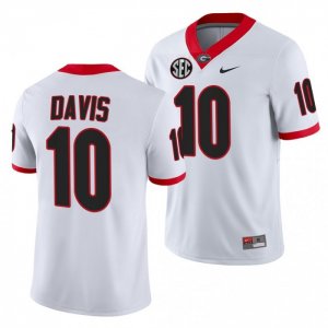 Georgia Bulldogs Thomas Davis Men's #10 White Football NCAA Jersey 2406TEJE5