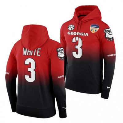 Georgia Bulldogs Zamir White Men's #3 Black 2021 Orange Bowl Color Crash Red Football NCAA Hoodie 2406XUNC4